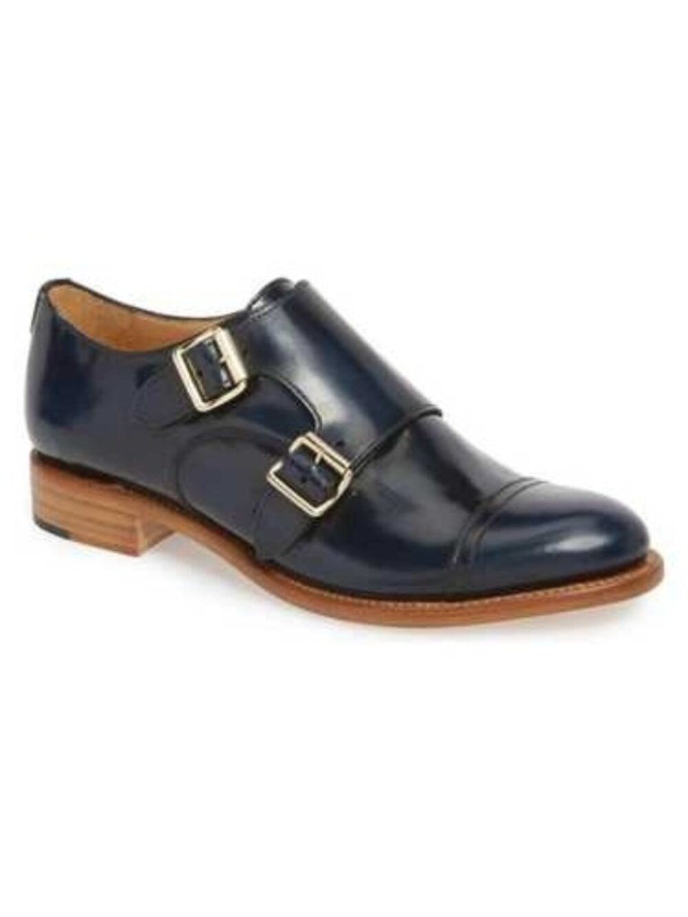 The Office of Angela Scott Mr. Colin Double Monkstrap Loafer Deep Blue 38.5 8.5